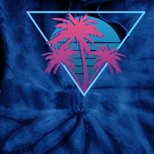 Neon Palm Trees Tie Dye Hoodie