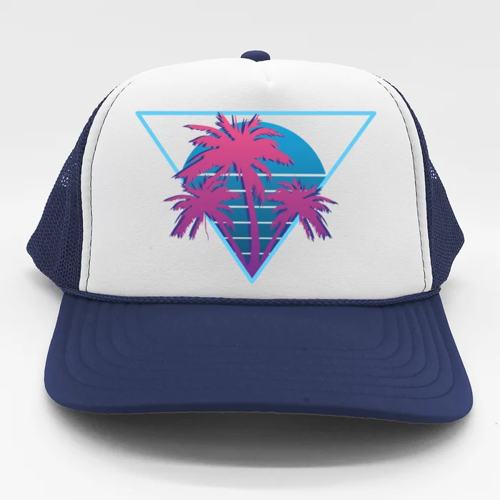 Neon Palm Trees Trucker Hat