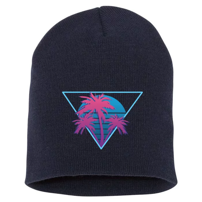 Neon Palm Trees Short Acrylic Beanie