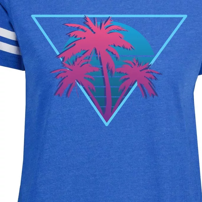 Neon Palm Trees Enza Ladies Jersey Football T-Shirt