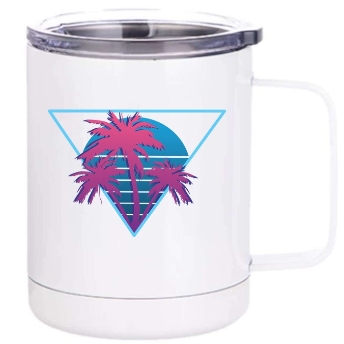 Neon Palm Trees Front & Back 12oz Stainless Steel Tumbler Cup