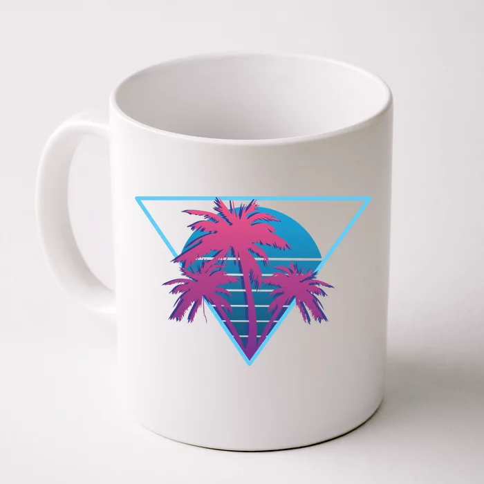 Neon Palm Trees Front & Back Coffee Mug