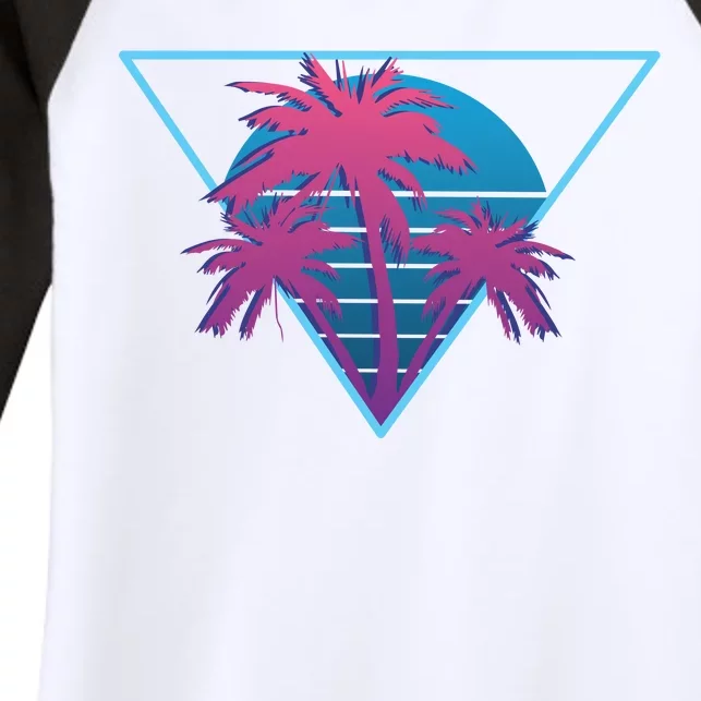 Neon Palm Trees Women's Tri-Blend 3/4-Sleeve Raglan Shirt