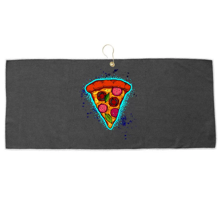 Neon Pizza Large Microfiber Waffle Golf Towel