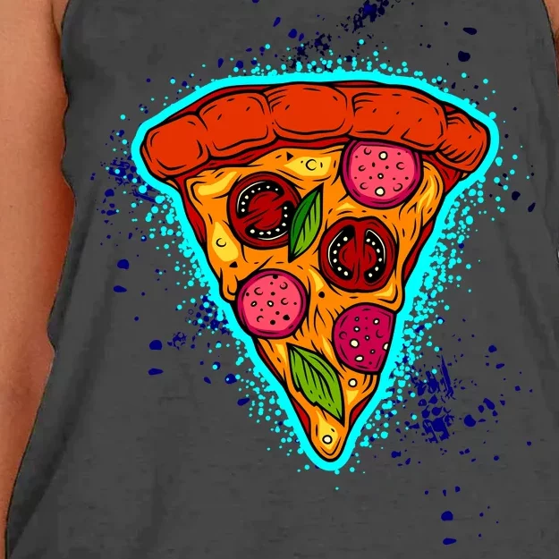 Neon Pizza Women's Knotted Racerback Tank