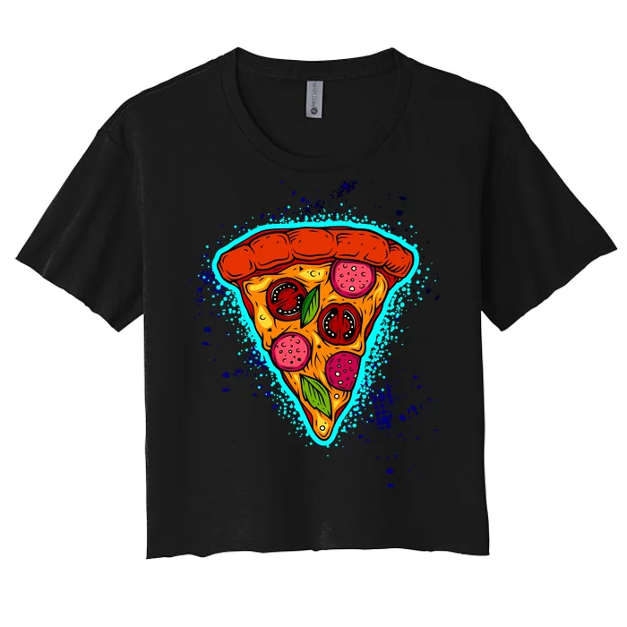 Neon Pizza Women's Crop Top Tee