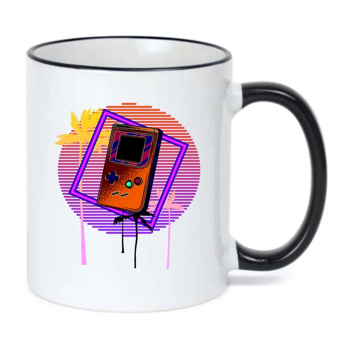 Neon Retro Video Game Black Color Changing Mug