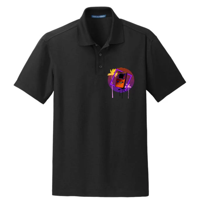 Neon Retro Video Game Dry Zone Grid Performance Polo