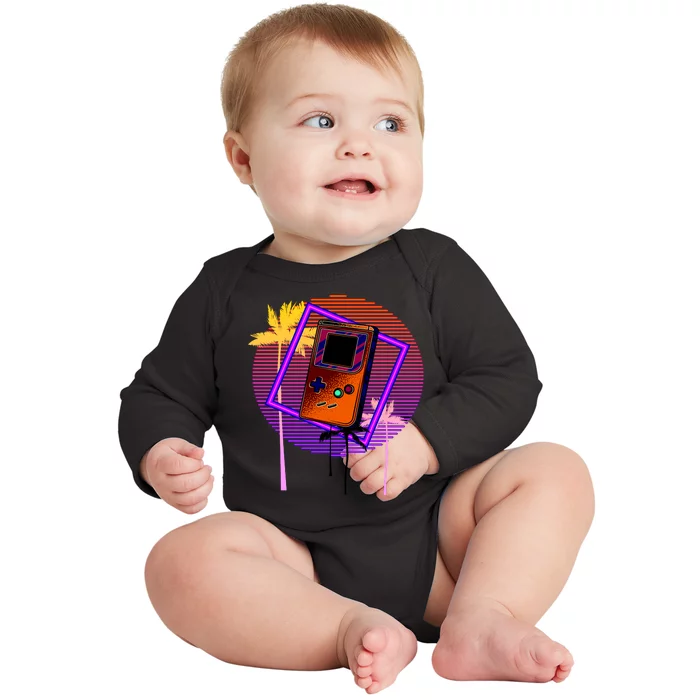 Neon Retro Video Game Baby Long Sleeve Bodysuit