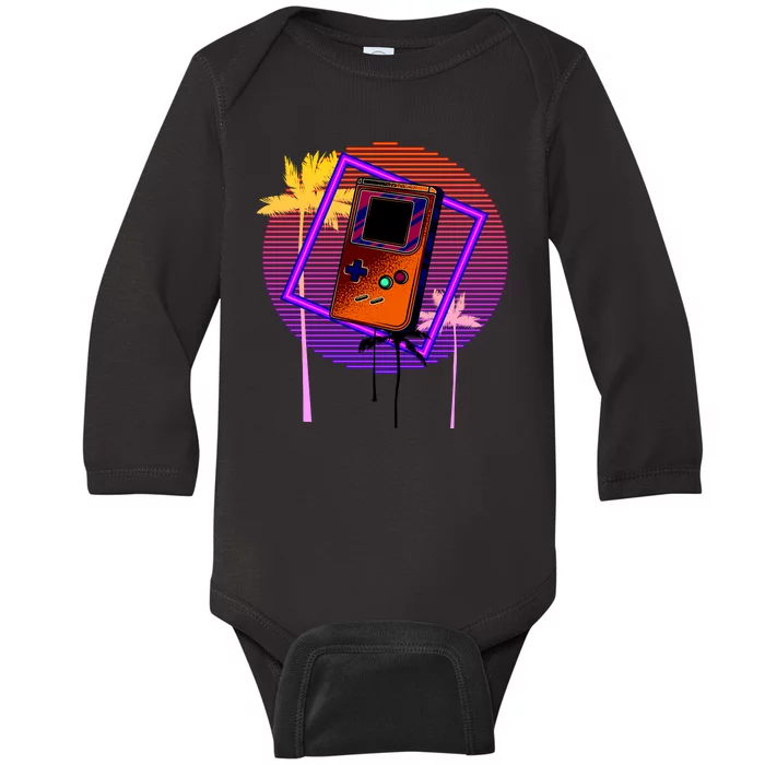 Neon Retro Video Game Baby Long Sleeve Bodysuit