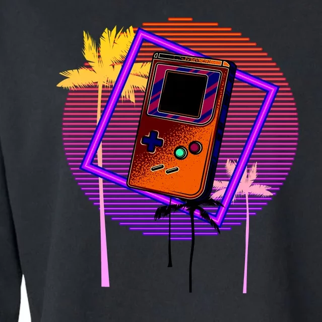 Neon Retro Video Game Cropped Pullover Crew