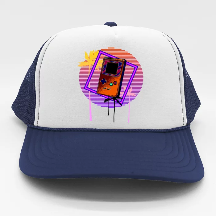 Neon Retro Video Game Trucker Hat