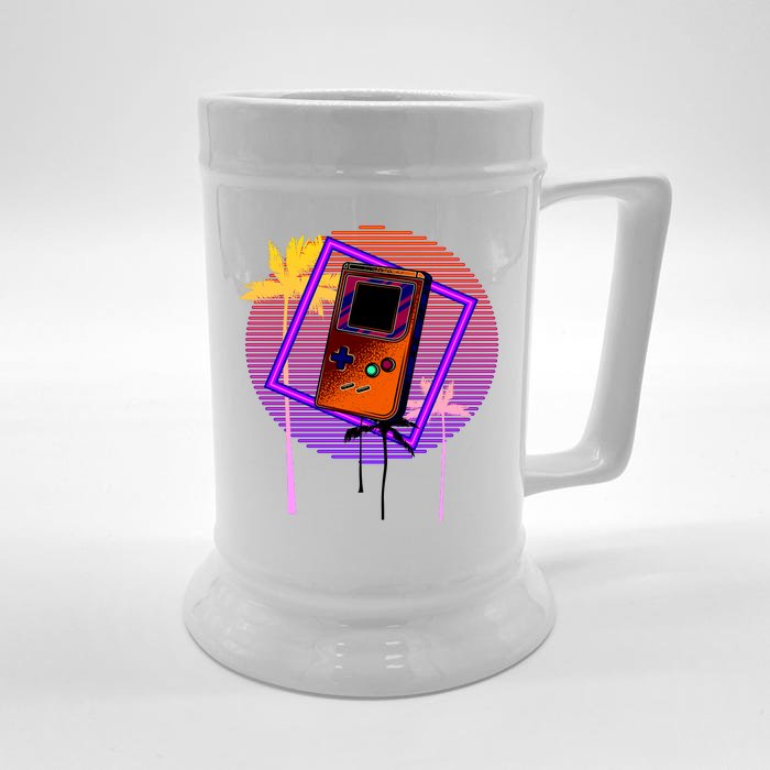 Neon Retro Video Game Front & Back Beer Stein