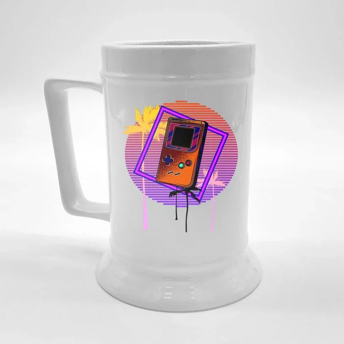 Neon Retro Video Game Front & Back Beer Stein