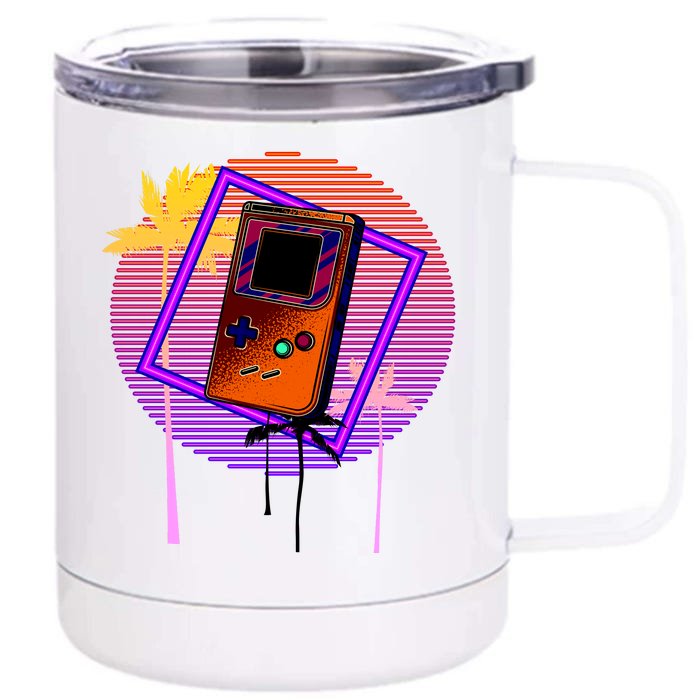 Neon Retro Video Game Front & Back 12oz Stainless Steel Tumbler Cup