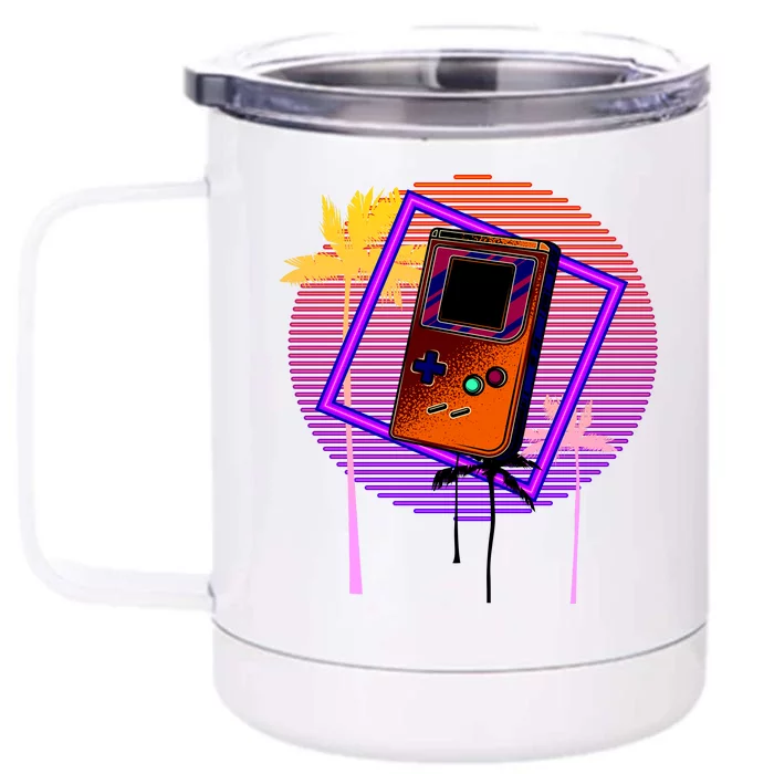 Neon Retro Video Game Front & Back 12oz Stainless Steel Tumbler Cup