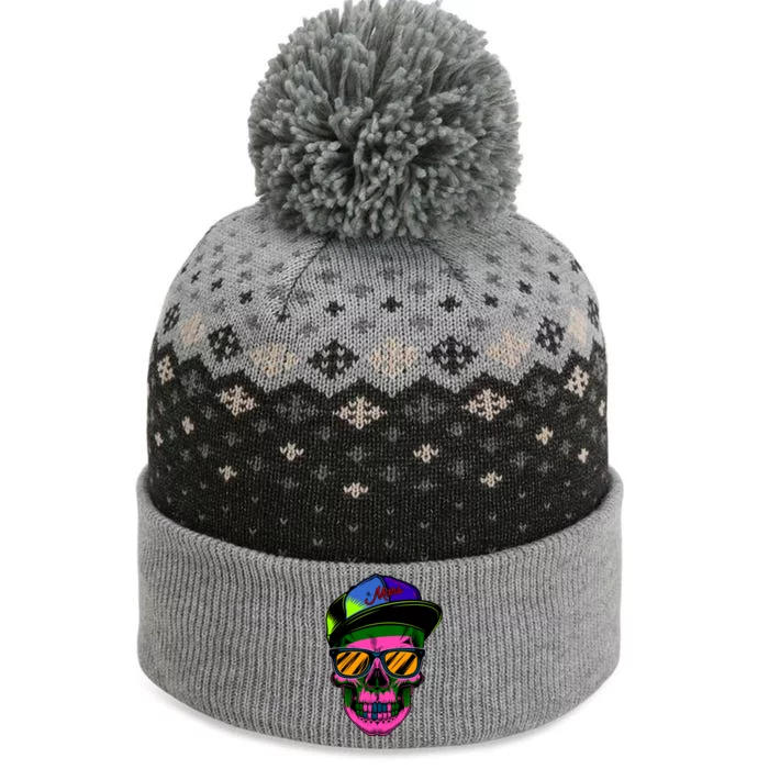 Neon Skeleton Mars The Baniff Cuffed Pom Beanie