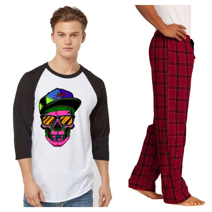 Neon Skeleton Mars Raglan Sleeve Pajama Set