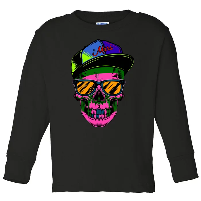 Neon Skeleton Mars Toddler Long Sleeve Shirt