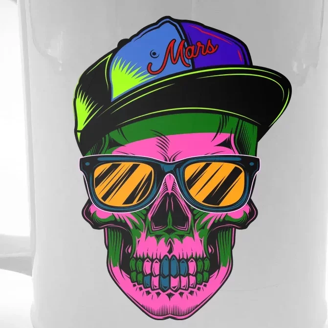 Neon Skeleton Mars Front & Back Beer Stein