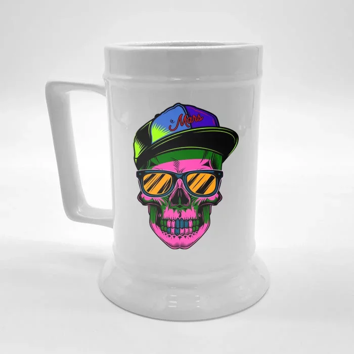 Neon Skeleton Mars Front & Back Beer Stein