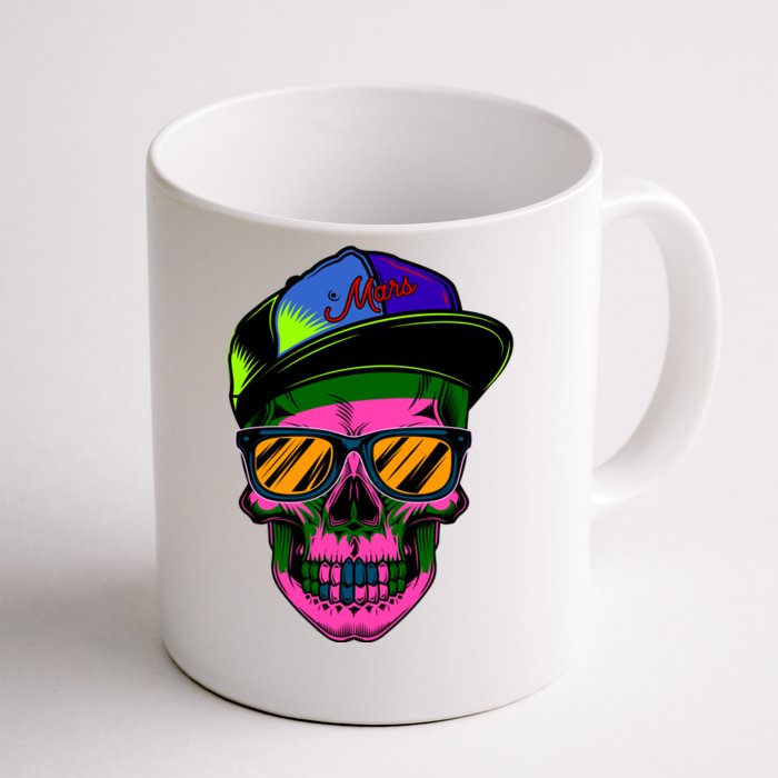 Neon Skeleton Mars Front & Back Coffee Mug