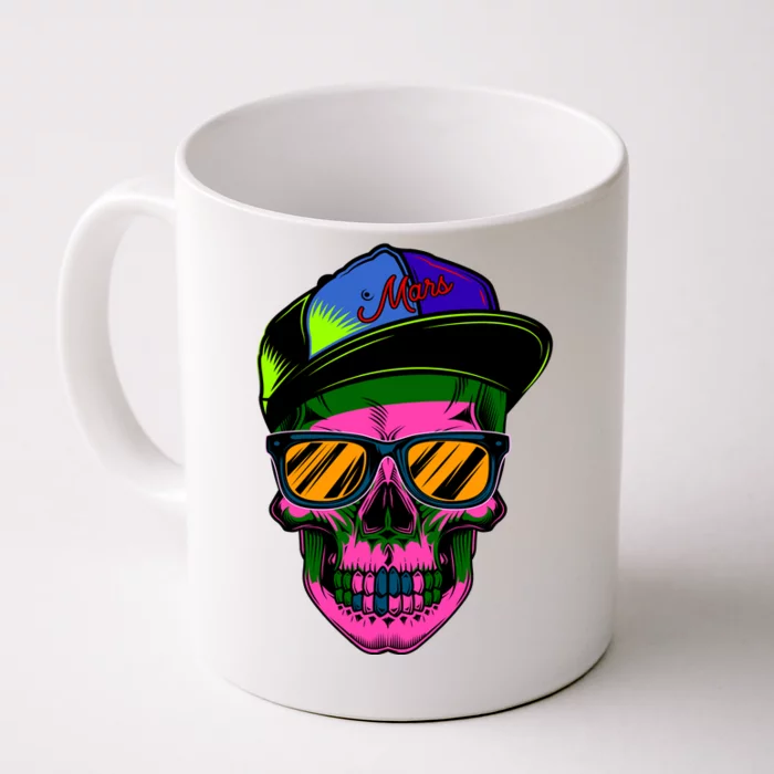 Neon Skeleton Mars Front & Back Coffee Mug