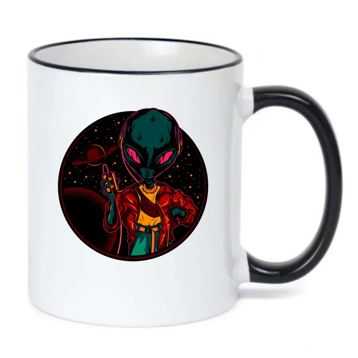 Neon Space Alien Black Color Changing Mug