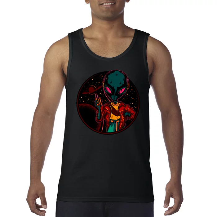 Neon Space Alien Tank Top