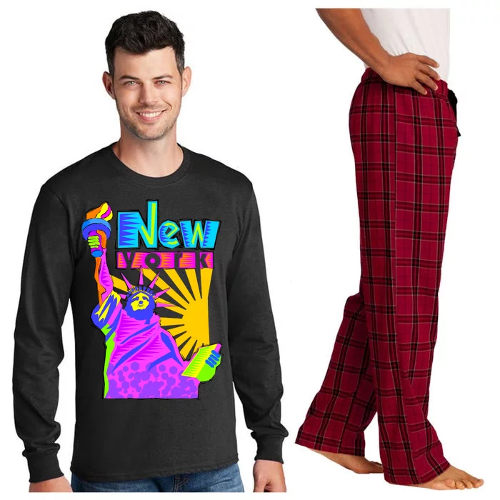 Neon Statue of Liberty Long Sleeve Pajama Set