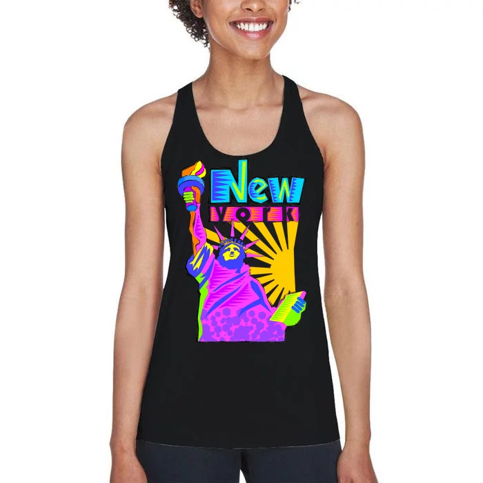 Neon Statue of Liberty Women's Racerback Tank