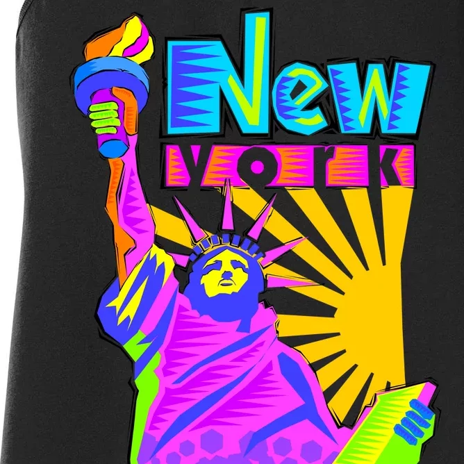 Neon Statue of Liberty Women's Racerback Tank