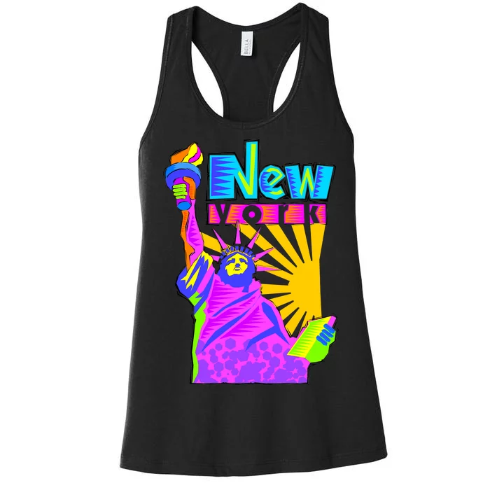 Neon Statue of Liberty Women's Racerback Tank