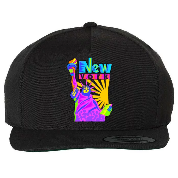 Neon Statue of Liberty Wool Snapback Cap