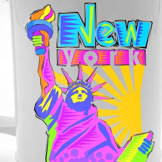 Neon Statue of Liberty Front & Back Beer Stein