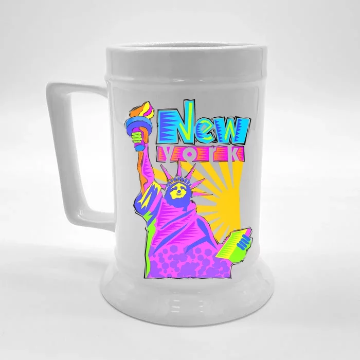 Neon Statue of Liberty Front & Back Beer Stein