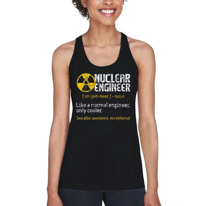 Nuclear Engineer Radioactive Symbol Energy Engineering Women's Racerback Tank