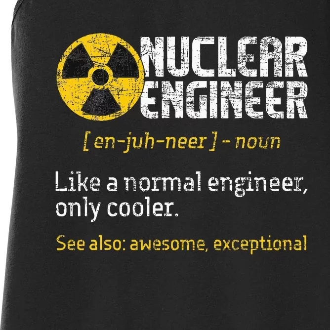 Nuclear Engineer Radioactive Symbol Energy Engineering Women's Racerback Tank