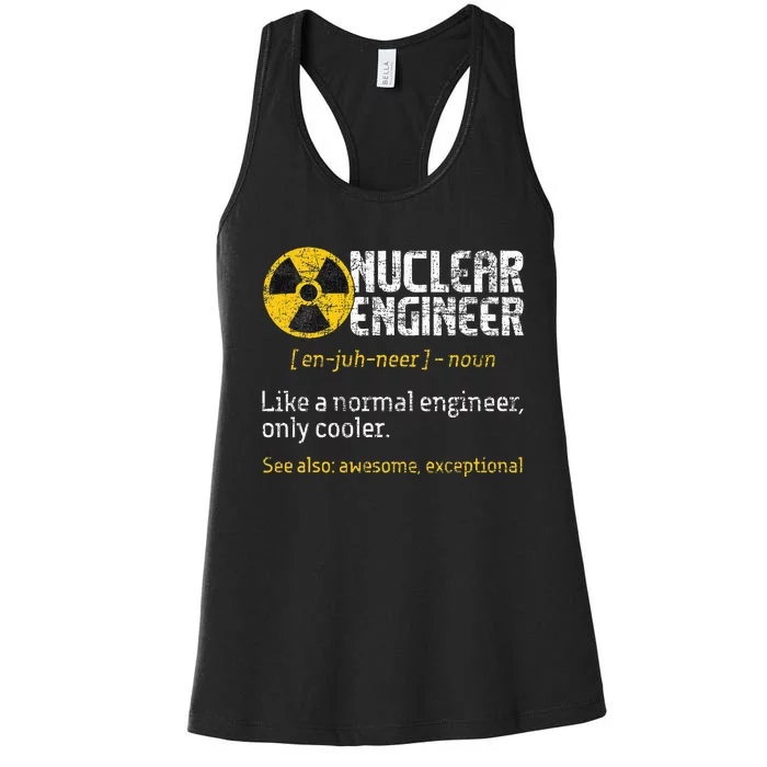 Nuclear Engineer Radioactive Symbol Energy Engineering Women's Racerback Tank