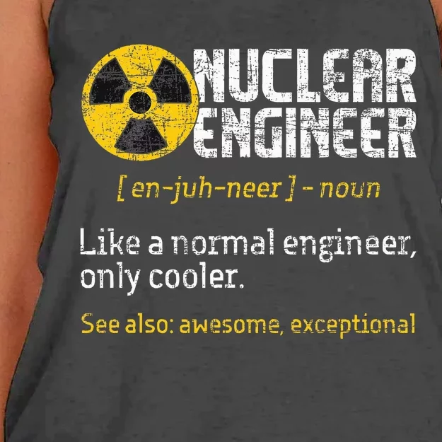 Nuclear Engineer Radioactive Symbol Energy Engineering Women's Knotted Racerback Tank