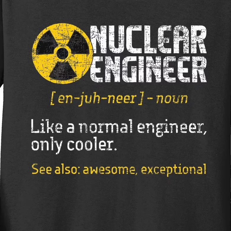 Nuclear Engineer Radioactive Symbol Energy Engineering Kids Long Sleeve Shirt