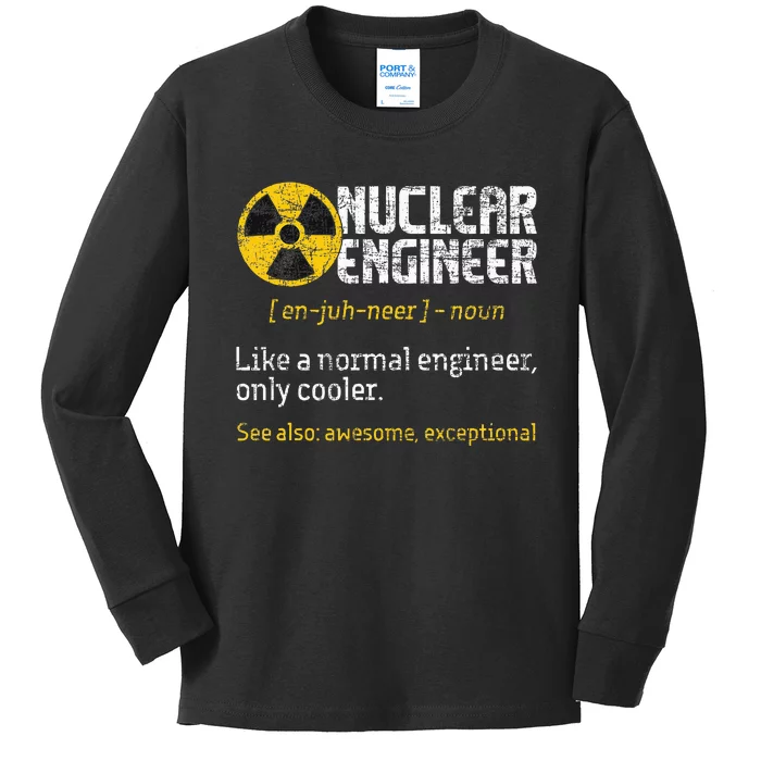 Nuclear Engineer Radioactive Symbol Energy Engineering Kids Long Sleeve Shirt