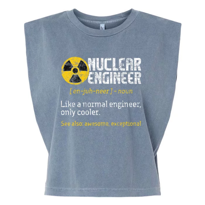 Nuclear Engineer Radioactive Symbol Energy Engineering Garment-Dyed Women's Muscle Tee