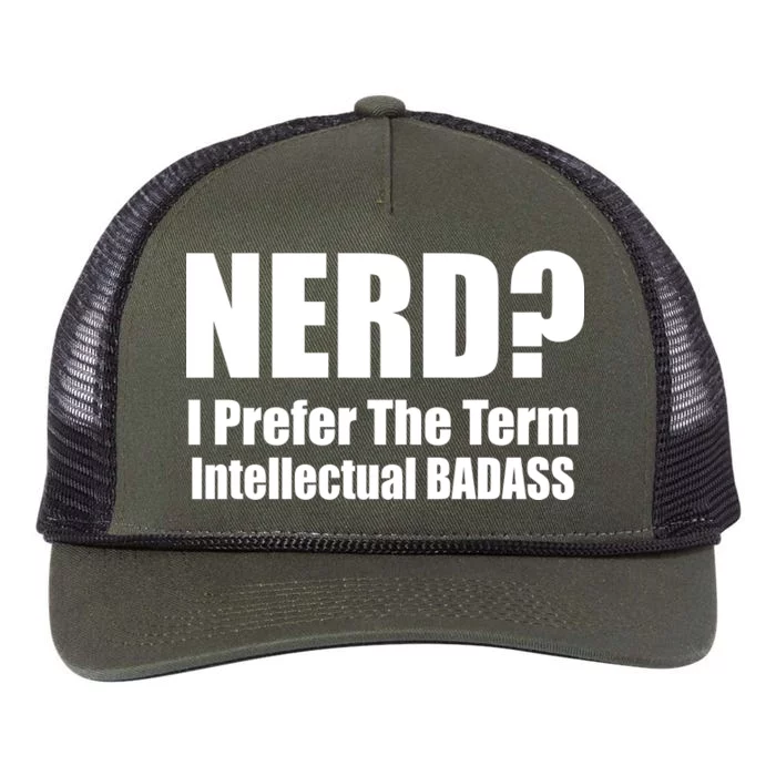 Nerd? I Prefer Intellectual Bad ass Retro Rope Trucker Hat Cap