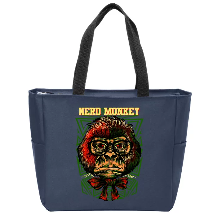 Nerd Monkey Zip Tote Bag