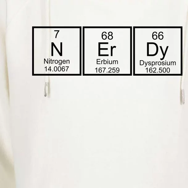 Nerdy Chemistry Periodic Table Womens Funnel Neck Pullover Hood