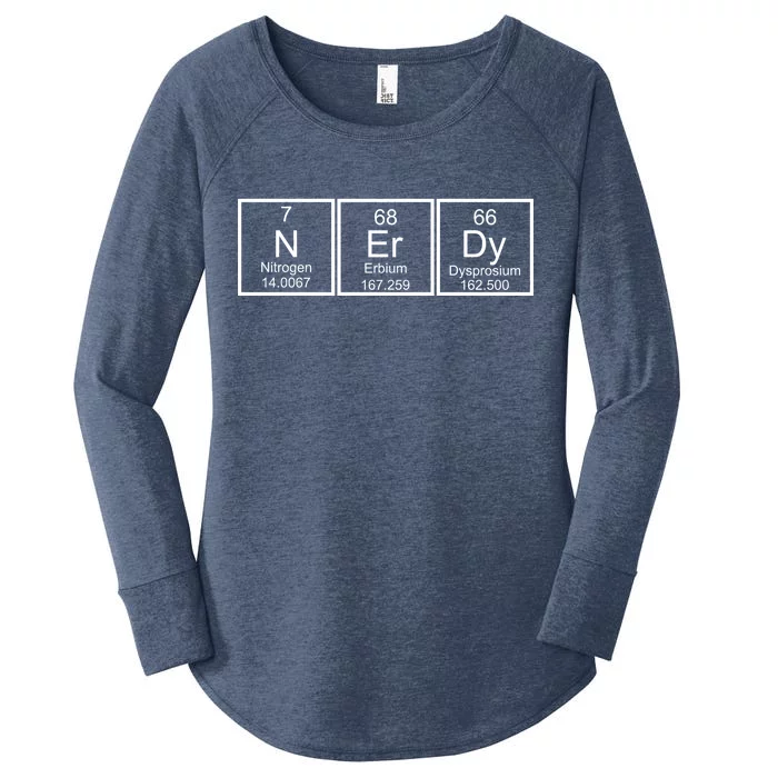 Nerdy Chemistry Periodic Table Women's Perfect Tri Tunic Long Sleeve Shirt