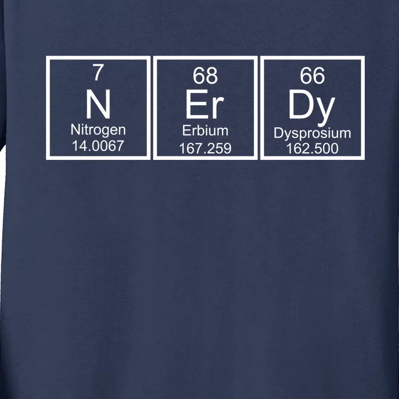 Nerdy Chemistry Periodic Table Kids Long Sleeve Shirt