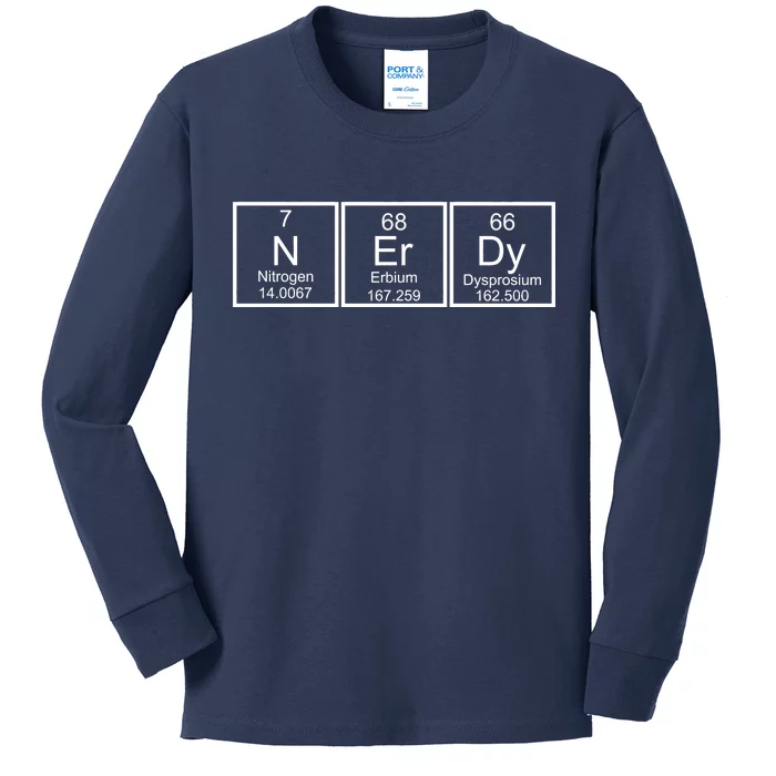 Nerdy Chemistry Periodic Table Kids Long Sleeve Shirt