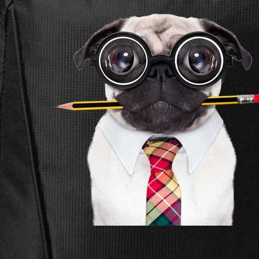 Nerdy Pug Dog With Glasses City Backpack